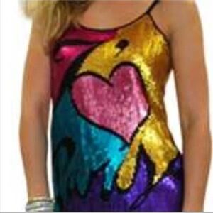 Catherine Malandrino Sequin Dress in Pink, Blue, and Gold I Love Paris